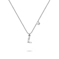 Solid 925 Sterling Silver Initial Crystal Personalised Alphabet Letter Necklace Silver - 46
