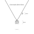 Solid 925 Sterling Silver Initial Crystal Personalised Alphabet Letter Necklace Silver - 52