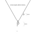 Solid 925 Sterling Silver Initial Crystal Personalised Alphabet Letter Necklace Silver - 64