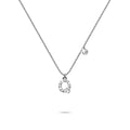 Solid 925 Sterling Silver Initial Crystal Personalised Alphabet Letter Necklace Silver - 66
