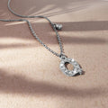 Solid 925 Sterling Silver Initial Crystal Personalised Alphabet Letter Necklace Silver - 67
