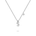 Solid 925 Sterling Silver Initial Crystal Personalised Alphabet Letter Necklace Silver - 74