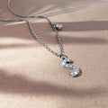 Solid 925 Sterling Silver Initial Crystal Personalised Alphabet Letter Necklace Silver - 75