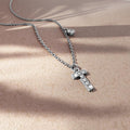 Solid 925 Sterling Silver Initial Crystal Personalised Alphabet Letter Necklace Silver - 79