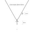 Solid 925 Sterling Silver Initial Crystal Personalised Alphabet Letter Necklace Silver - 80