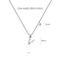 Solid 925 Sterling Silver Initial Crystal Personalised Alphabet Letter Necklace Silver - 88