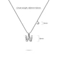 Solid 925 Sterling Silver Initial Crystal Personalised Alphabet Letter Necklace Silver - 92