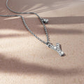 Solid 925 Sterling Silver Initial Crystal Personalised Alphabet Letter Necklace Silver - 99
