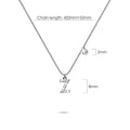 Solid 925 Sterling Silver Initial Crystal Personalised Alphabet Letter Necklace Silver - 104