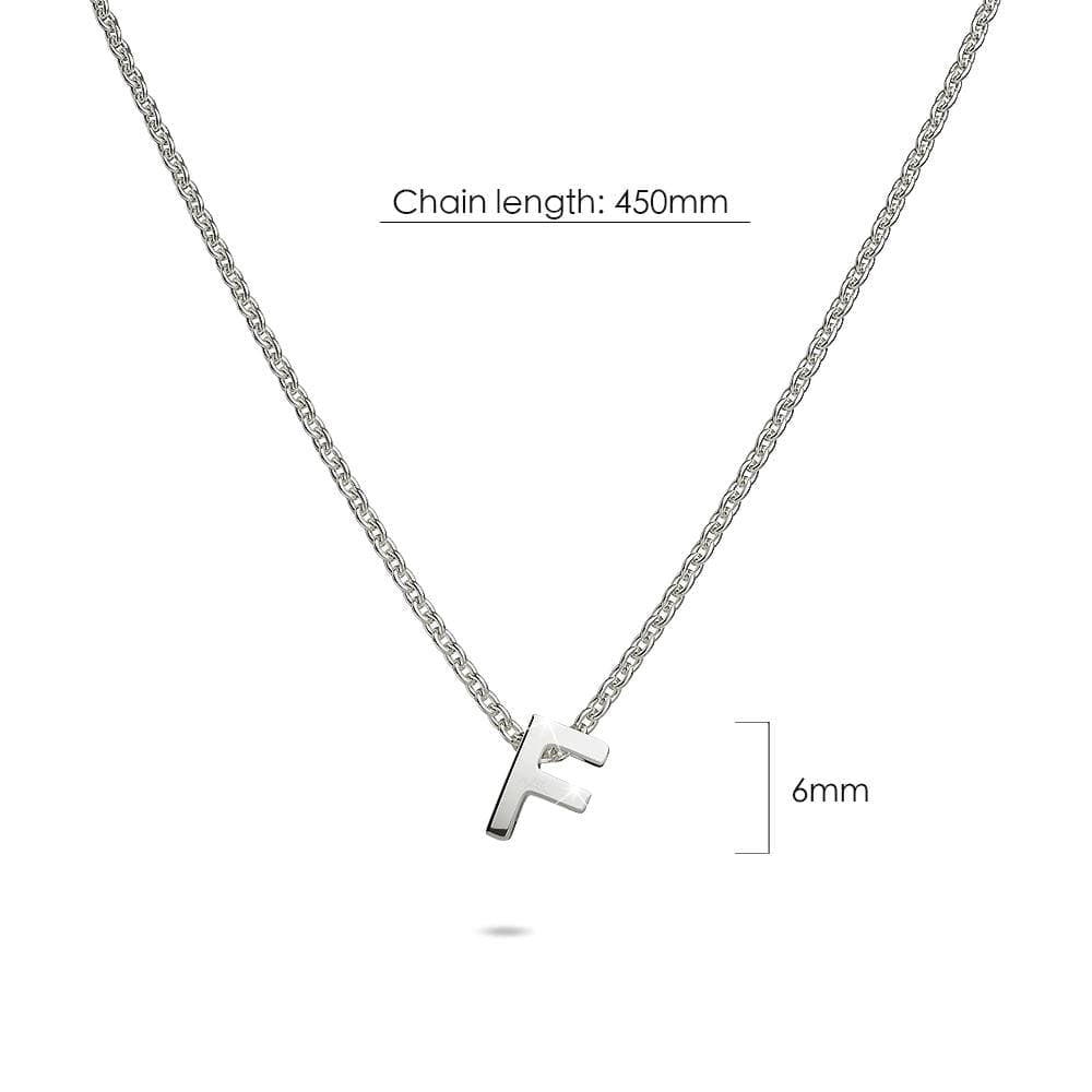 Solid 925 Sterling Silver Initial Alphabet Letter Necklace - 25