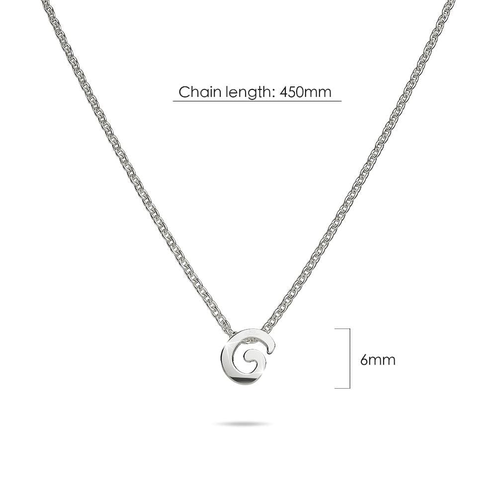 Solid 925 Sterling Silver Initial Alphabet Letter Necklace - 29