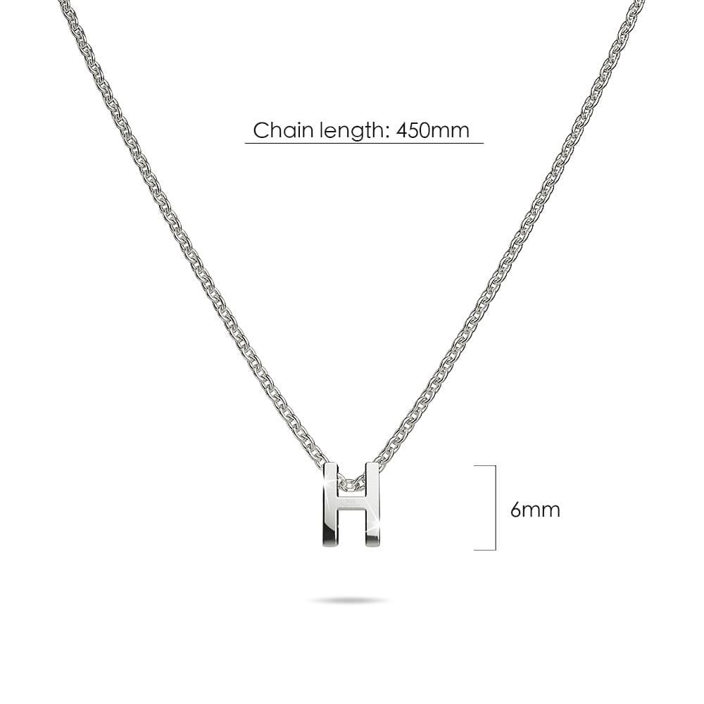 Solid 925 Sterling Silver Initial Alphabet Letter Necklace - 33
