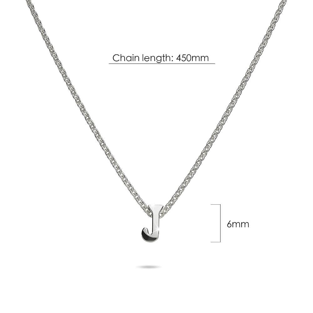 Solid 925 Sterling Silver Initial Alphabet Letter Necklace - 41