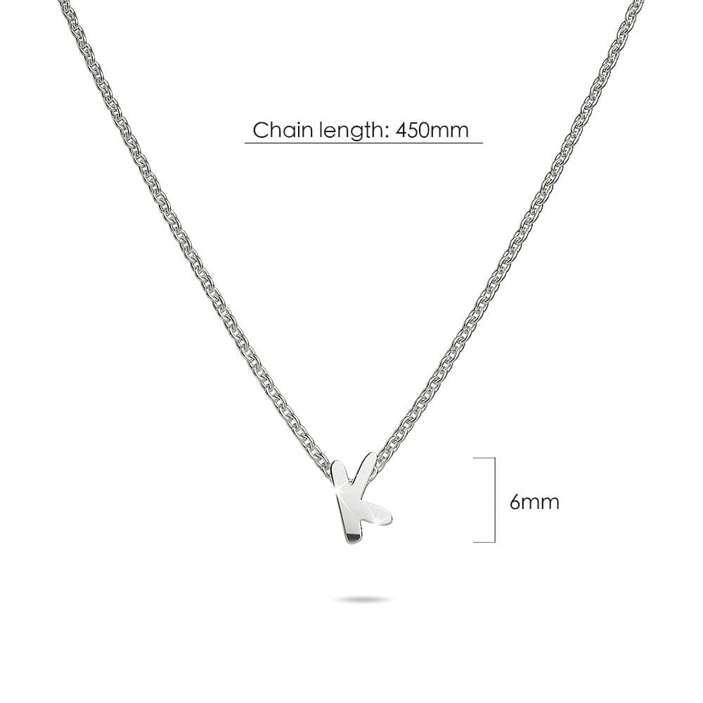 Solid 925 Sterling Silver Initial Alphabet Letter Necklace - 45