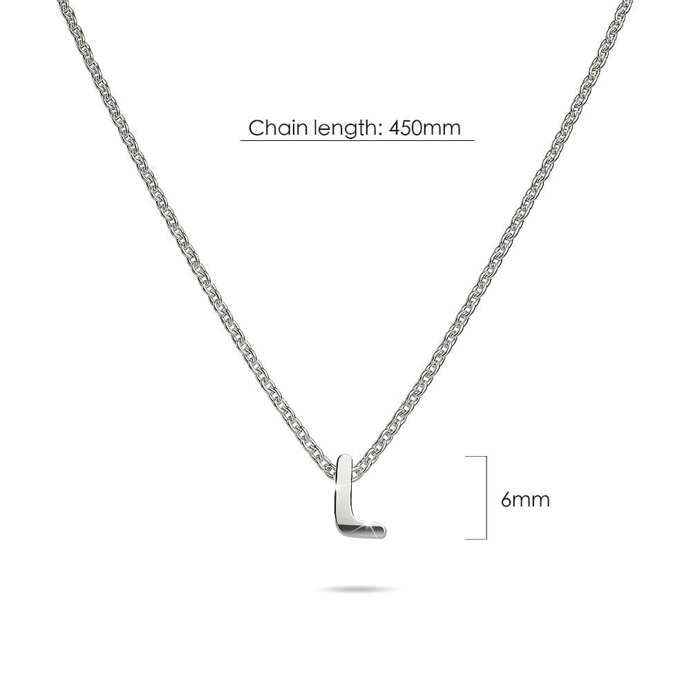 Solid 925 Sterling Silver Initial Alphabet Letter Necklace - 49
