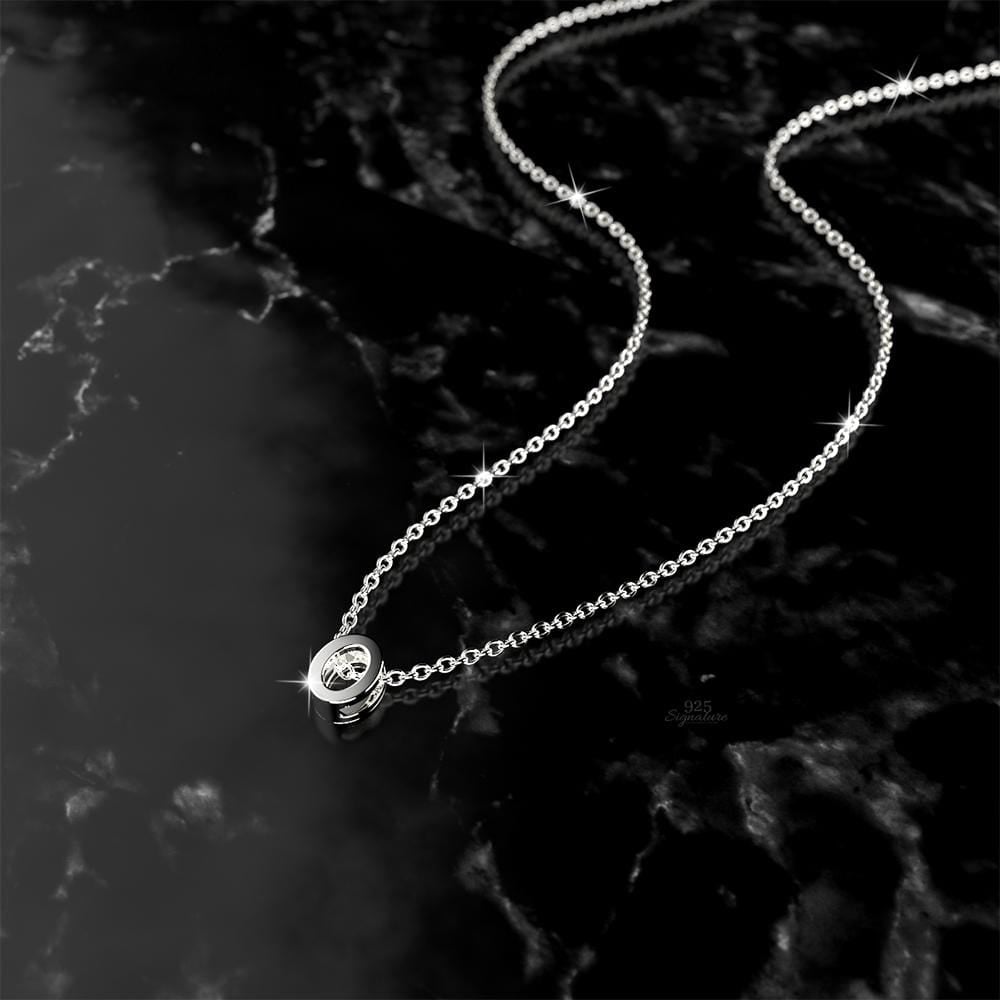 Solid 925 Sterling Silver Initial Alphabet Letter Necklace - 59