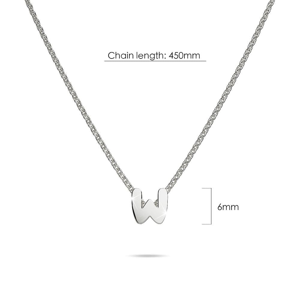Solid 925 Sterling Silver Initial Alphabet Letter Necklace - 93