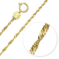 Solid 925 Sterling Silver Singapore Chain Necklace in Gold Layered - Brilliant Co