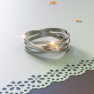 Solid 925 Sterling Silver Russian Love Ring