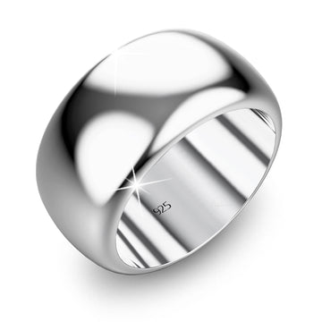 Solid 925 Sterling Silver Simple Broad Ring