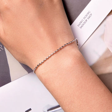 Solid 925 Signature One String Darling Rice Bracelet