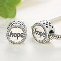 Solid 925 Sterling Silver Hope Inscription CZ Charm - Brilliant Co