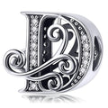 Solid 925 Sterling Silver Vintage Inspired Antique Alphabet Charm - 11