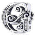 Solid 925 Sterling Silver Vintage Inspired Antique Alphabet Charm - 20