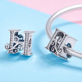 Solid 925 Sterling Silver Vintage Inspired Antique Alphabet Charm - 24