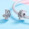Solid 925 Sterling Silver Vintage Inspired Antique Alphabet Charm - 27