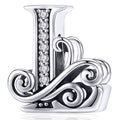 Solid 925 Sterling Silver Vintage Inspired Antique Alphabet Charm - 35