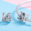 Solid 925 Sterling Silver Vintage Inspired Antique Alphabet Charm - 42