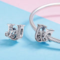 Solid 925 Sterling Silver Vintage Inspired Antique Alphabet Charm - 63