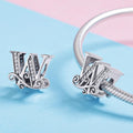 Solid 925 Sterling Silver Vintage Inspired Antique Alphabet Charm - 69