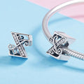 Solid 925 Sterling Silver Vintage Inspired Antique Alphabet Charm - 78