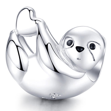 Solid 925 Sterling Silver Cute Baby Sloth Animal Pandora Inspired Charm