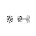 Solid 925 Sterling Silver Round Brilliant Cut Stud Earrings - Brilliant Co