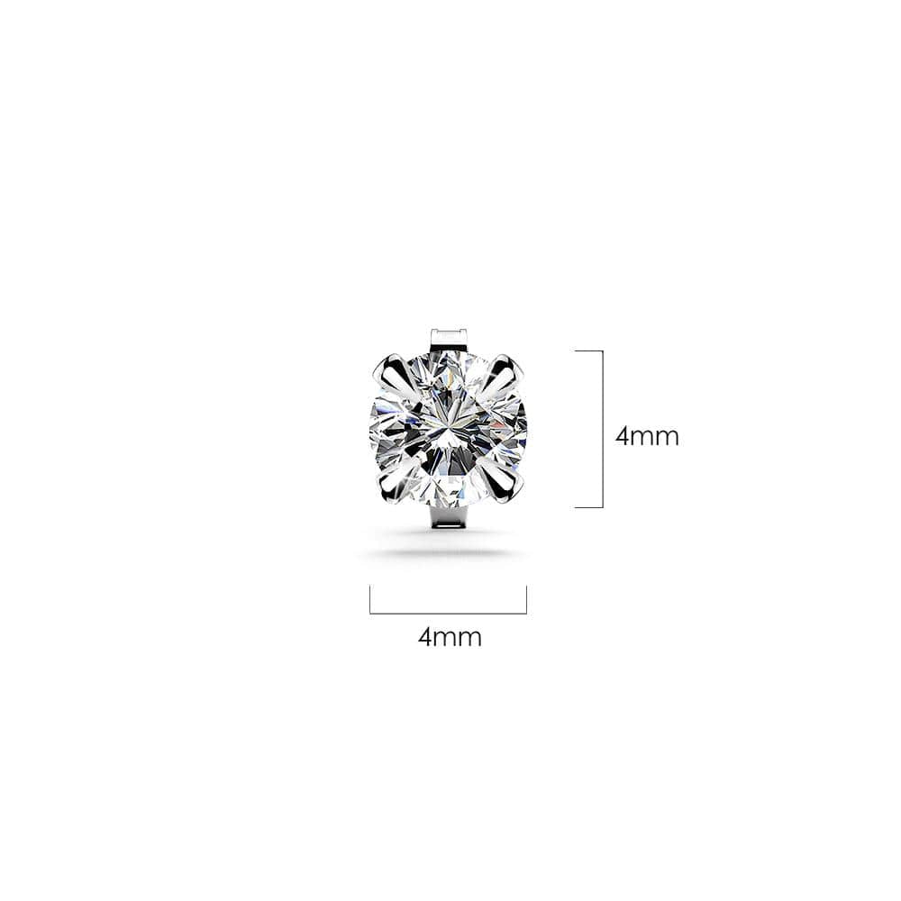 Solid 925 Sterling Silver Round Brilliant Cut Stud Earrings - Brilliant Co