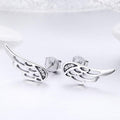 Solid 925 Sterling Silver Free Me Angel Wing Stud Earrings - Brilliant Co