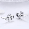 Solid 925 Sterling Silver Free Me Angel Wing Stud Earrings - Brilliant Co