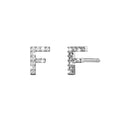 Solid 925 Sterling Silver Glamour Alphabet Letter Earrings  - 22