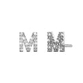 Solid 925 Sterling Silver Glamour Alphabet Letter Earrings  - 50