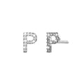 Solid 925 Sterling Silver Glamour Alphabet Letter Earrings  - 62