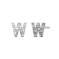 Solid 925 Sterling Silver Glamour Alphabet Letter Earrings  - 90
