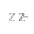 Solid 925 Sterling Silver Glamour Alphabet Letter Earrings  - 102
