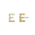 Solid 925 Sterling Silver Glamour Alphabet Letter Earrings Gold - 18