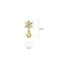 Solid 925 Sterling Silver Pretty & Petite Zircon Drop Earrings in Gold Vermeil