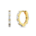 Solid 925 Sterling Silver Clove Zircon Huggie Earrings Gold - Brilliant Co