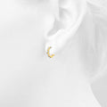 Solid 925 Sterling Silver Clove Zircon Huggie Earrings Gold - Brilliant Co