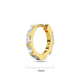 Solid 925 Sterling Silver Clove Zircon Huggie Earrings Gold - Brilliant Co